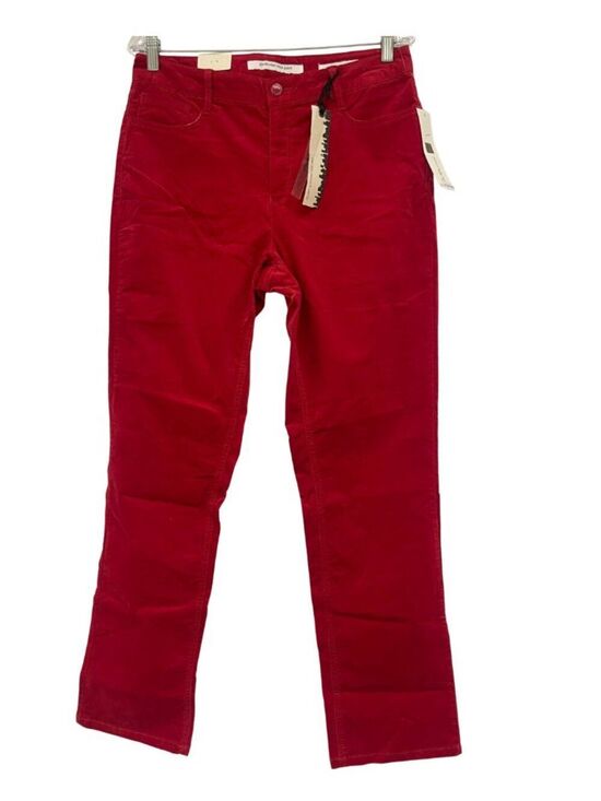 Jones New York Pants - Jones New York Womens Velour Pants sz 12 Red Regular Lexington Straight NWT